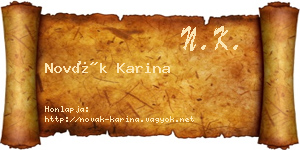Novák Karina névjegykártya